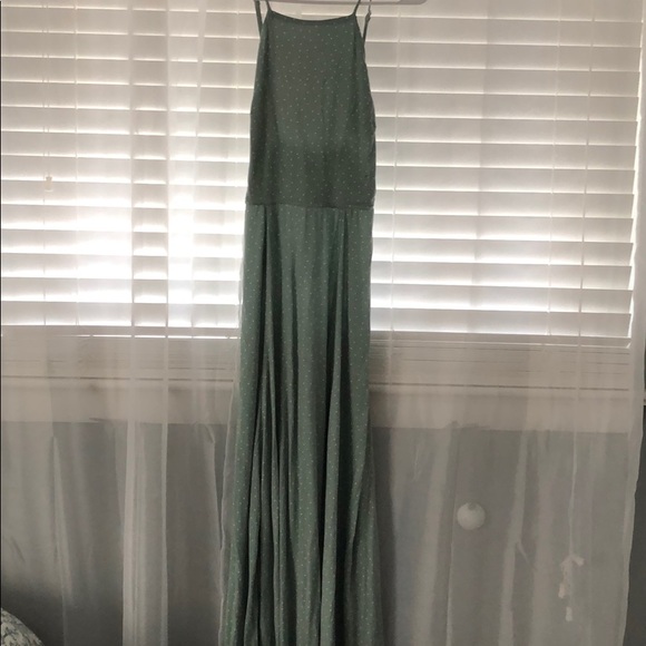 Green Halter Maxi Dress - Picture 1 of 3